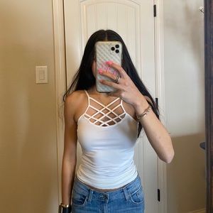 White Strappy Tank